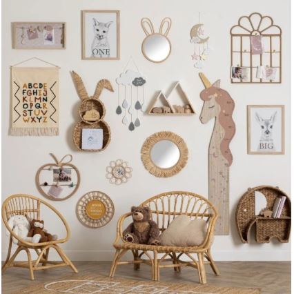 Atmosphera - Dziecięce lustro ścienne RABBIT 37x24 cm bambusowe