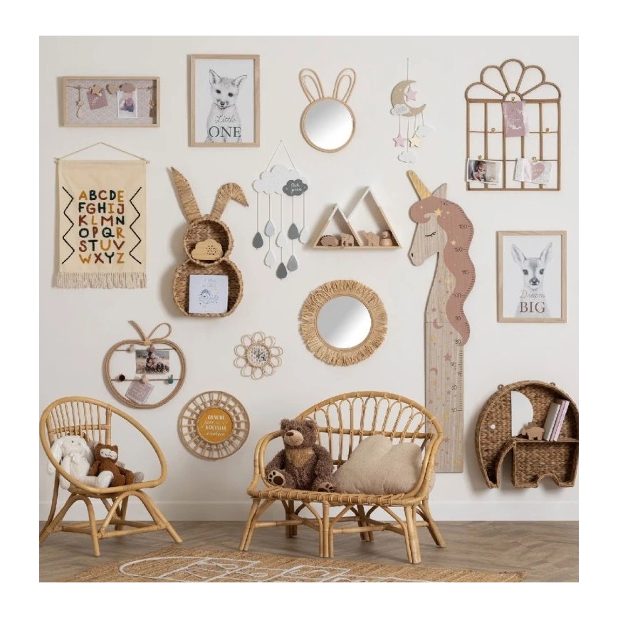 Atmosphera - Dziecięce lustro ścienne RABBIT 37x24 cm bambusowe