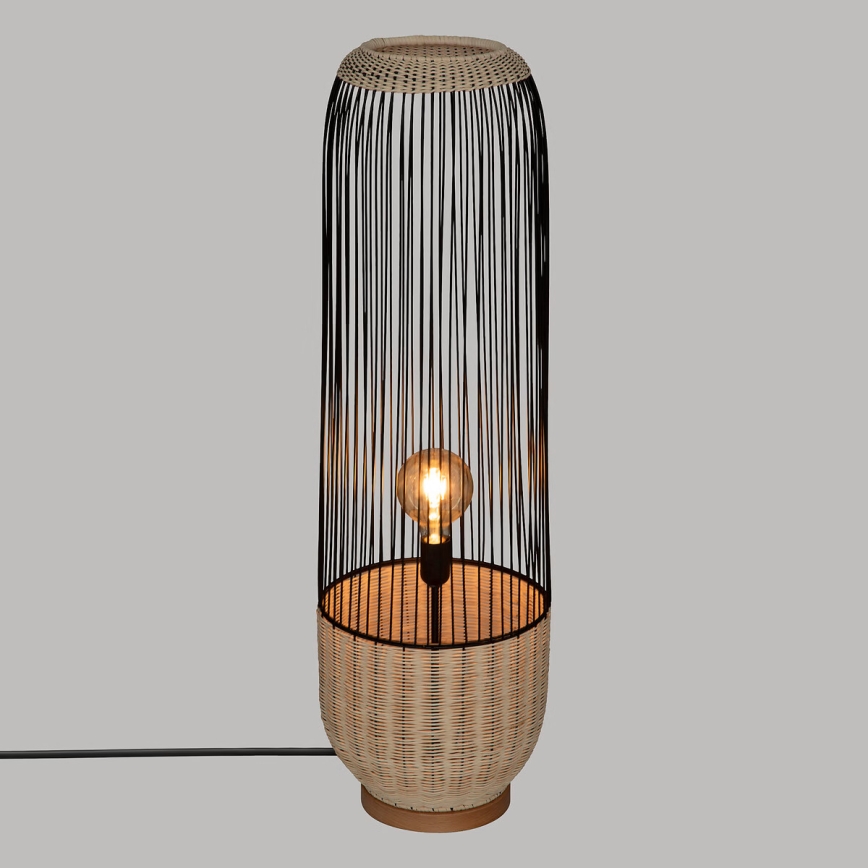 Atmosphera - Lampa podłogowa ANEA 1xE27/40W/230V rattan/buk