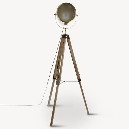 Atmosphera - Lampa podłogowa EBOR 1xE27/25W/230V sosna/mosiądz