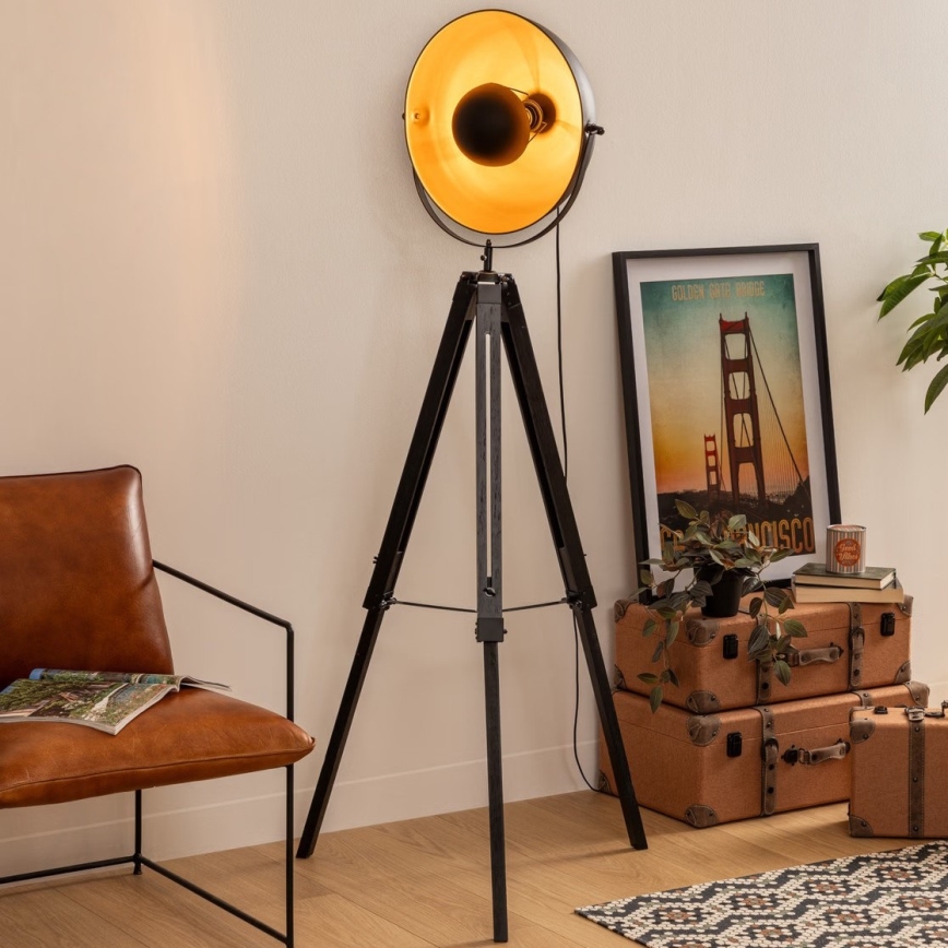 Atmosphera - Lampa podłogowa LAHTI 1xE27/25W/230V paulownia