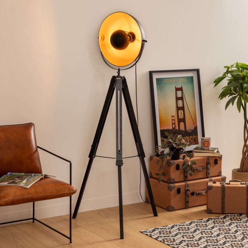 Atmosphera - Lampa podłogowa LAHTI 1xE27/25W/230V paulownia