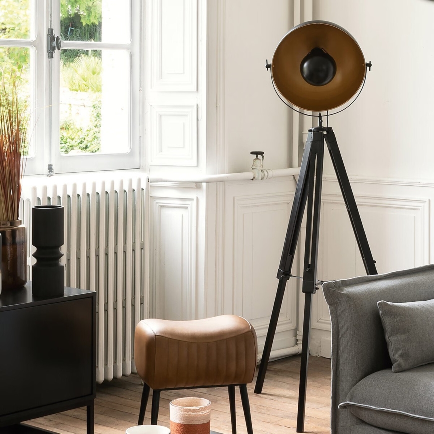 Atmosphera - Lampa podłogowa LAHTI 1xE27/25W/230V paulownia