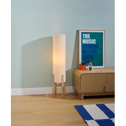 Atmosphera - Lampa stojąca KEYAH 1xE27/25W/230V z drewna kauczukowego