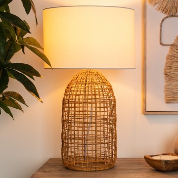 Atmosphera - Lampa stołowa KARLA 1xE27/25W/230V rattan