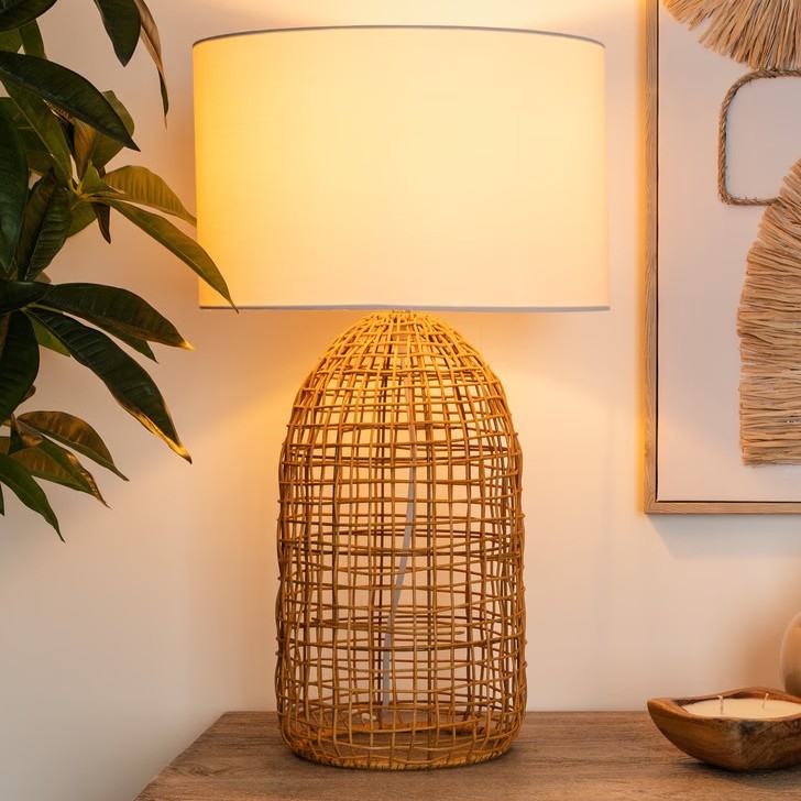 Atmosphera - Lampa stołowa KARLA 1xE27/25W/230V rattan