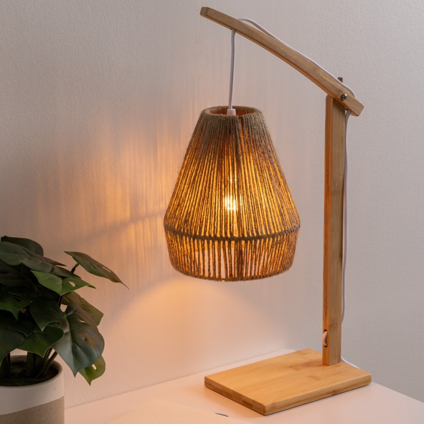 Atmosphera - Lampa stołowa KARLA 1xE27/40W/230V bambus