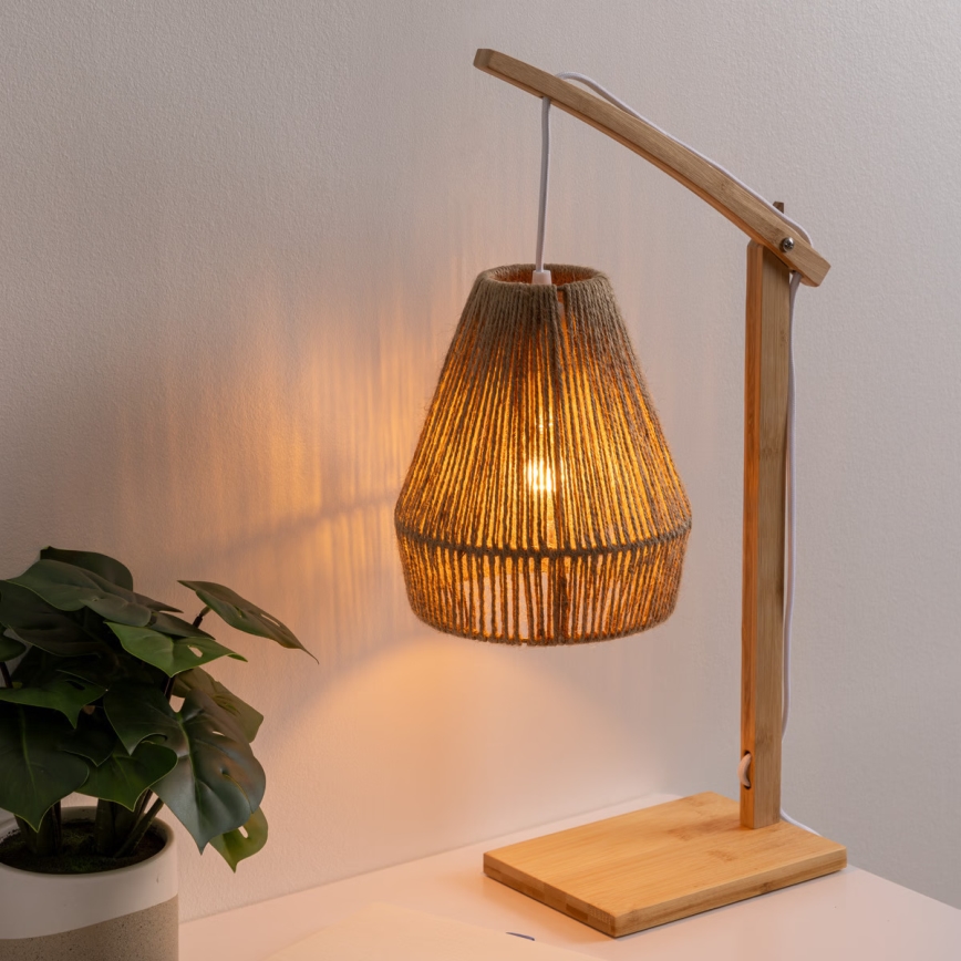 Atmosphera - Lampa stołowa KARLA 1xE27/40W/230V bambus