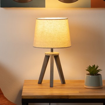Atmosphera - Lampa stołowa MINI 1xE14/25W/230V sosna/beżowa