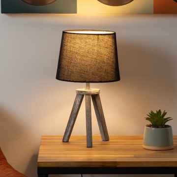 Atmosphera - Lampa stołowa MINI 1xE14/25W/230V sosna/czarna