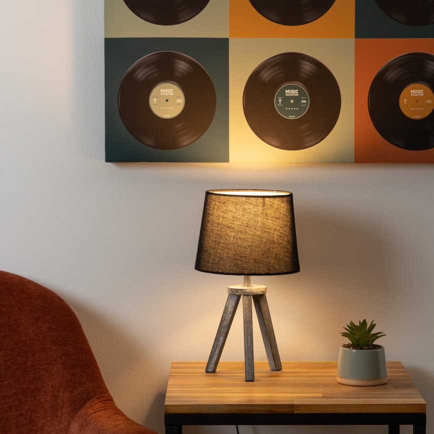 Atmosphera - Lampa stołowa MINI 1xE14/25W/230V sosna/czarna