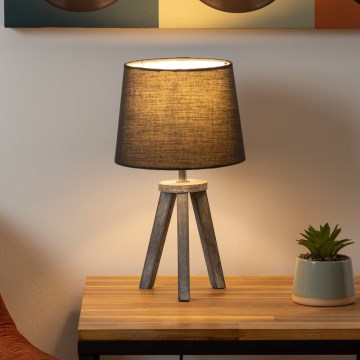 Atmosphera - Lampa stołowa MINI 1xE14/25W/230V sosna/szara