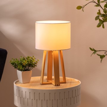 Atmosphera - Lampa stołowa MOLU 1xE27/25W/230V sosna/biała