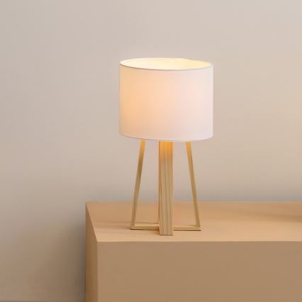 Atmosphera - Lampa stołowa MOLU 1xE27/25W/230V sosna/biała