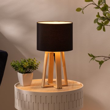 Atmosphera - Lampa stołowa MOLU 1xE27/25W/230V sosna/czarna