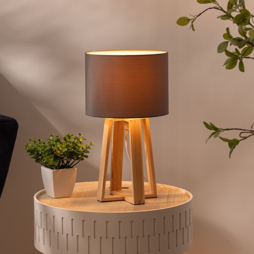 Atmosphera - Lampa stołowa MOLU 1xE27/25W/230V sosna/szara