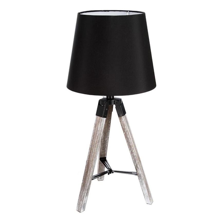 Atmosphera - Lampa stołowa RUNO 1xE27/25W/230V drewno/czarna