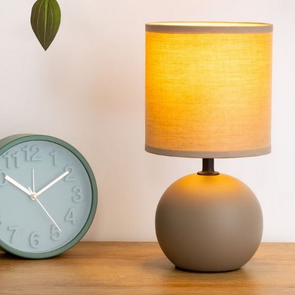 Atmosphera - Lampa stołowa TIMÉO 1xE14/60W/230V taupe/kremowy