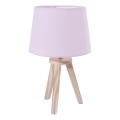 Atmosphera - Lampa stołowa TRIPOD 1xE14/40W/230V sosna/różowy