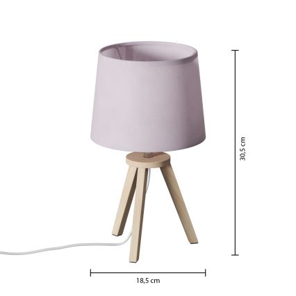 Atmosphera - Lampa stołowa TRIPOD 1xE14/40W/230V sosna/różowy