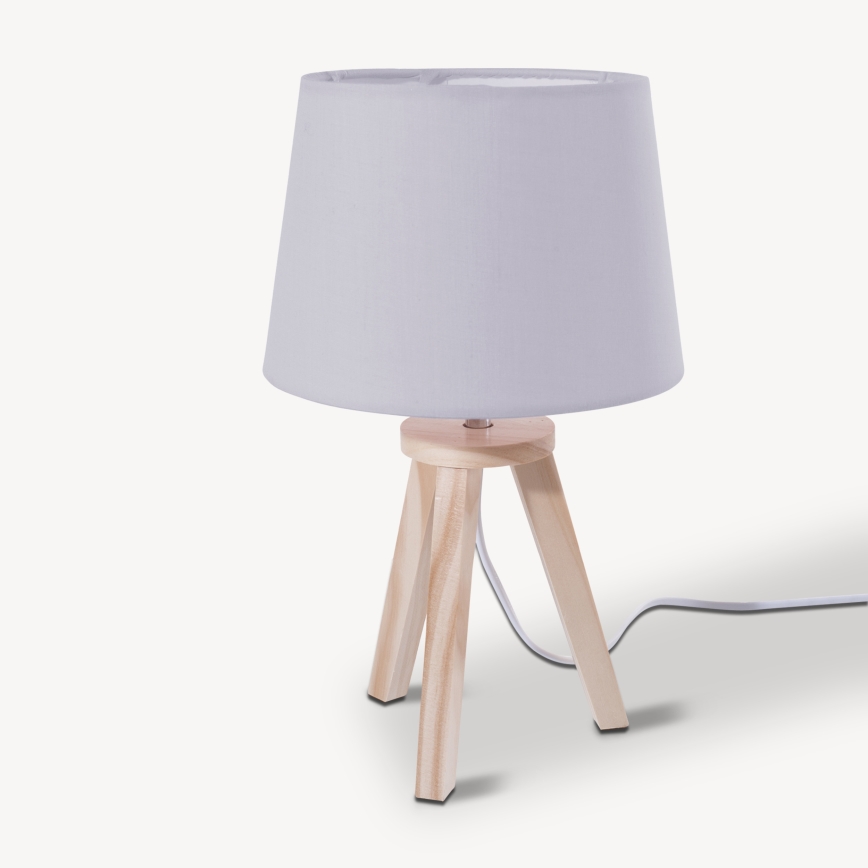 Atmosphera - Lampa stołowa TRIPOD 1xE14/40W/230V sosna/szara