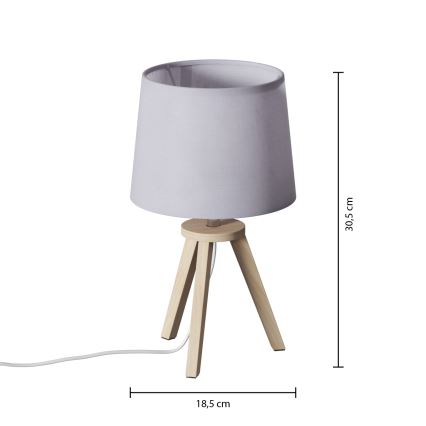 Atmosphera - Lampa stołowa TRIPOD 1xE14/40W/230V sosna/szara