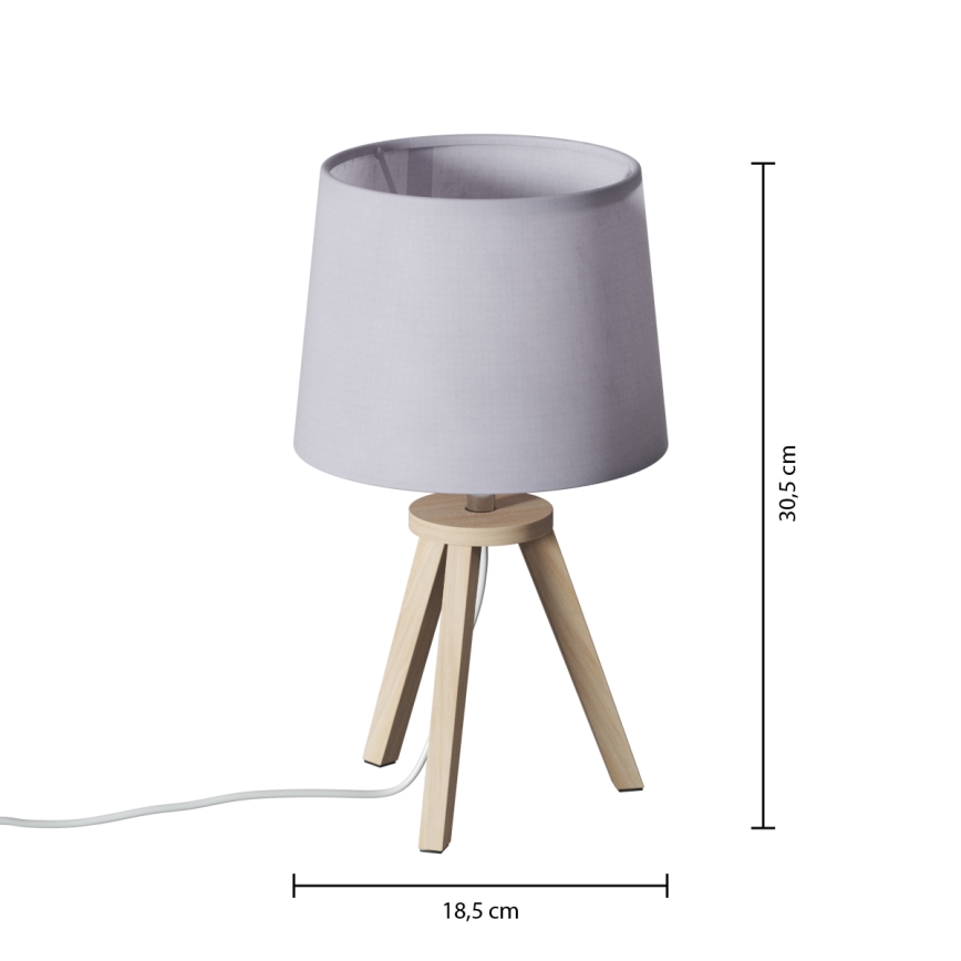 Atmosphera - Lampa stołowa TRIPOD 1xE14/40W/230V sosna/szara