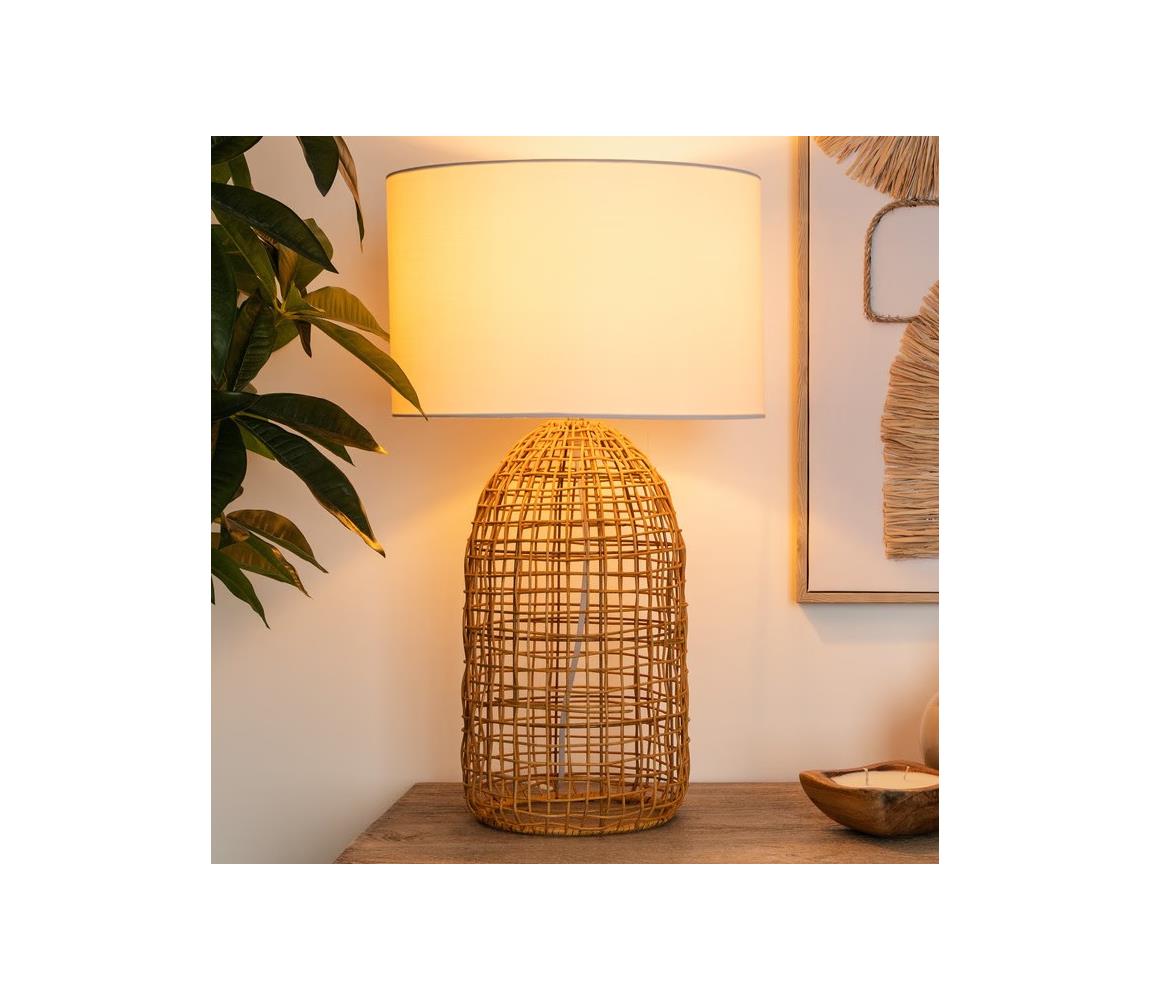 Atmosphera - Lampa stołowa KARLA 1xE27/25W/230V rattan