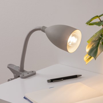 Atmosphera - Lampa z klipsem SILY 1xE14/7W/230V szara
