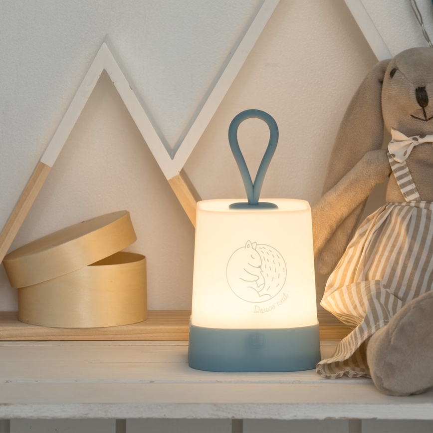 Atmosphera - LED dotykowa dziecięca ładowalna lampka nocna RABBIT LED/3,7V 1200 mAh niebieska