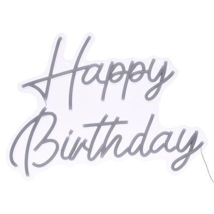 Atmosphera - LED neonowa dekoracja ścienna HAPPY BIRTHDAY LED/5V