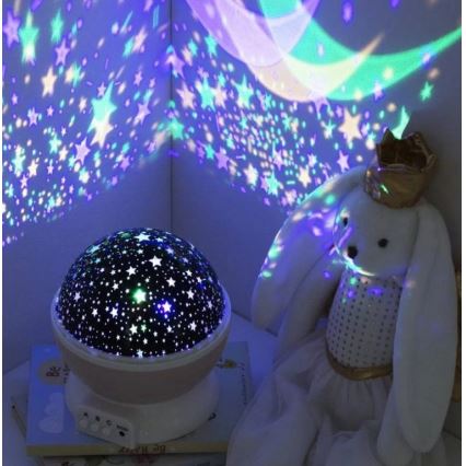 Atmosphera - LED projektor dziecięcy 3xAA różowy