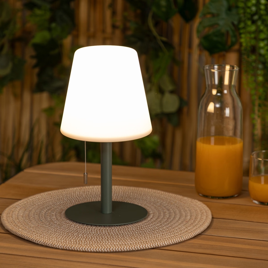 Atmosphera - LED RGBW Akumulatorowa zewnętrzna lampa stołowa ZACK LED/3,7V 1200 mAh IP44 zielona