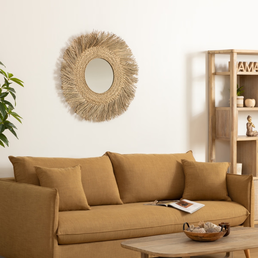 Atmosphera - Lustro ścienne AEL śr. 80 cm trzcina