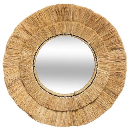 Atmosphera - Lustro ścienne ALBA śr. 57 cm rafia