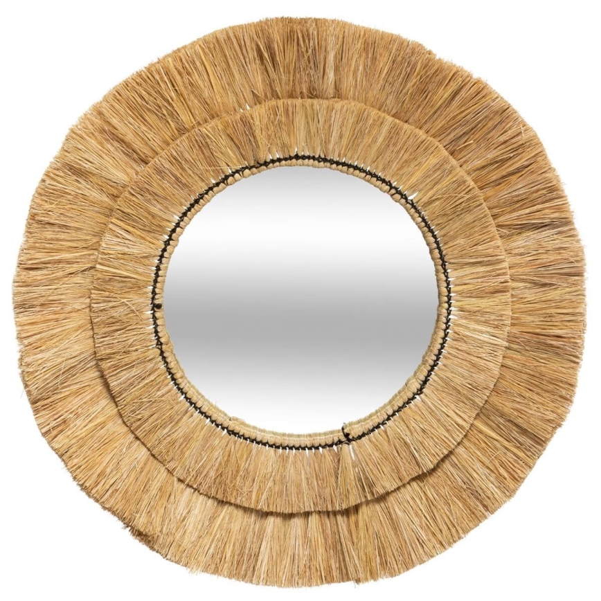 Atmosphera - Lustro ścienne ALBA śr. 57 cm rafia