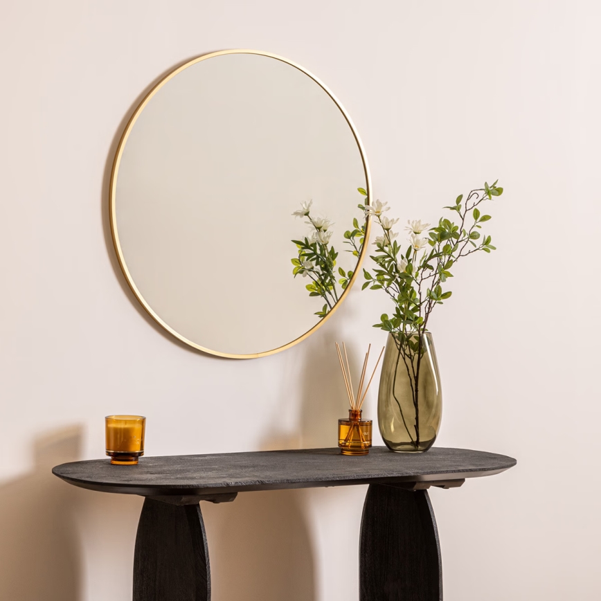 Atmosphera - Lustro ścienne ALICE śr. 70 cm złoty
