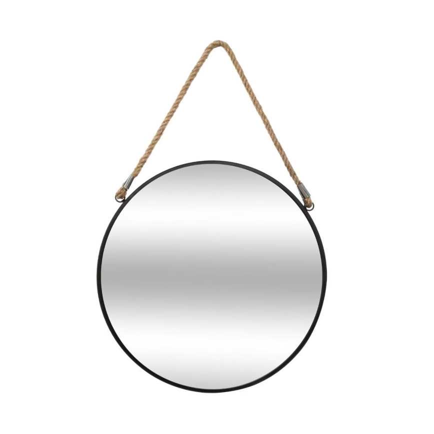Atmosphera - Lustro ścienne EDEN śr. 38 cm czarny