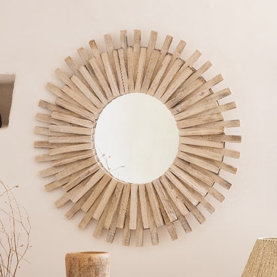 Atmosphera - Lustro ścienne MANON śr. 88 cm jodła