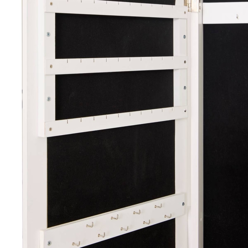 Atmosphera - Lustro stojące ze szkatułką na biżuterię LEXY 158x38 cm białe