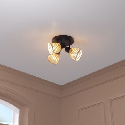 Atmosphera - Oprawa punktowa LIO 3xE14/25W/230V bambus