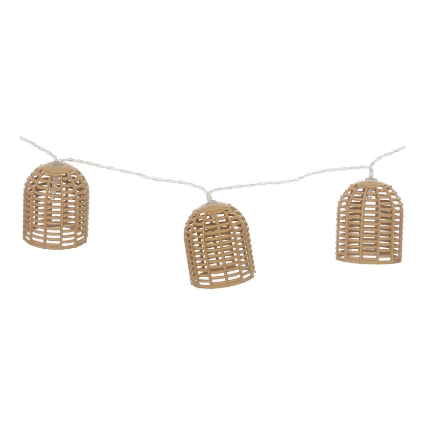 Atmosphera - Solarny dekoracyjny łańcuch LED AIA, 10 x LED, 3,35 m, IP44, ciepła biała, 1500 mAh