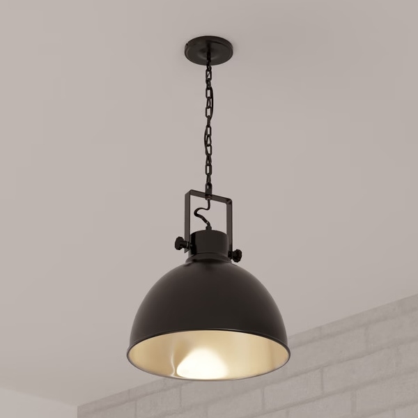 Atmosphera - Żyrandol na łańcuchu BASALT 1xE27/25W/230V czarny