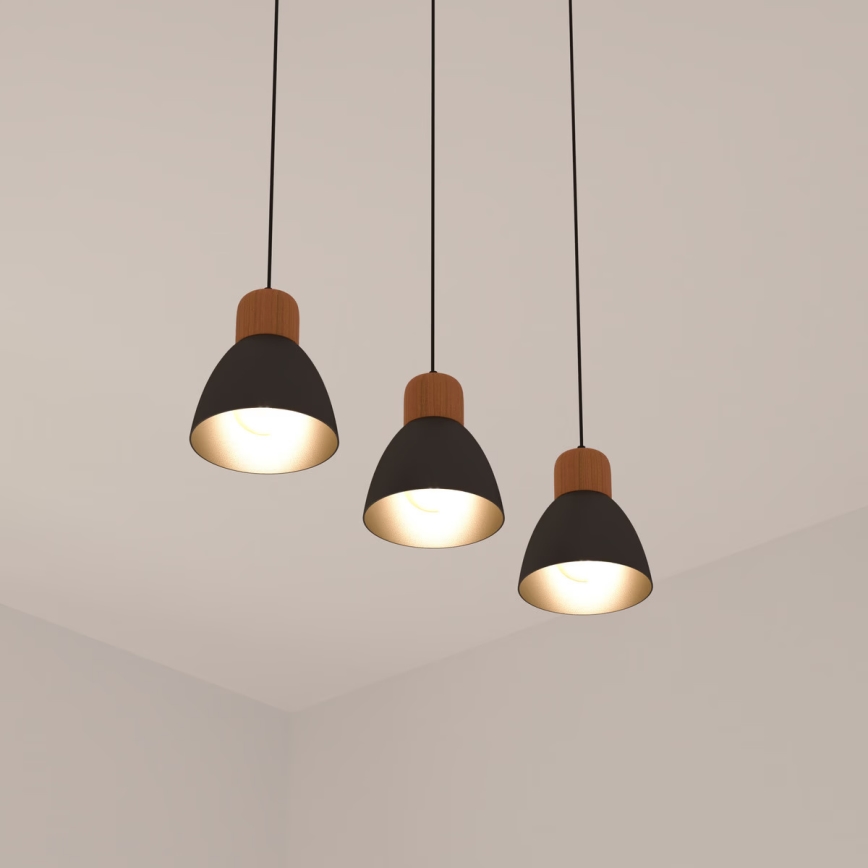 Atmosphera - Żyrandol na lince DESY 1xE27/40W/230V sosna