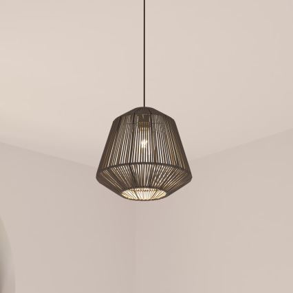 Atmosphera - Żyrandol na lince JILY 1xE27/40W/230V juta czarny