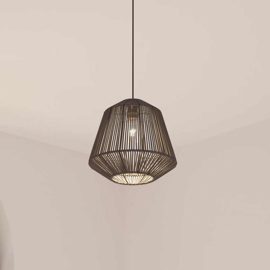 Atmosphera - Żyrandol na lince JILY 1xE27/40W/230V juta czarny