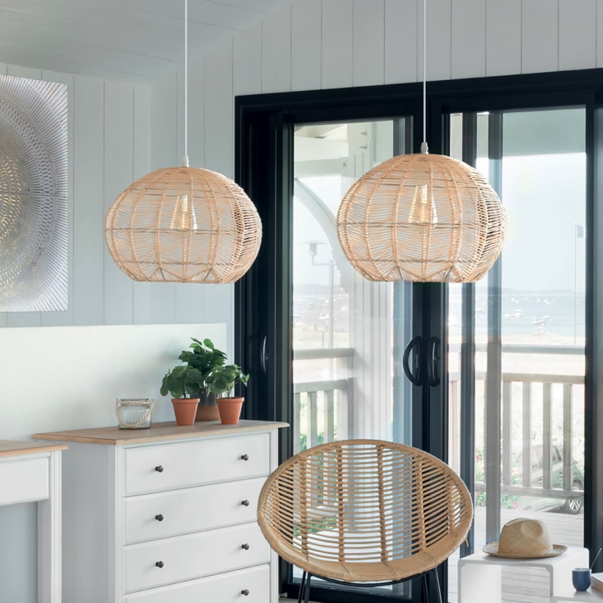Atmosphera - Żyrandol na lince KITA 1xE27/40W/230V rattan