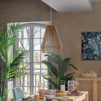 Atmosphera - Żyrandol na lince PALM 1xE27/40W/230V juta