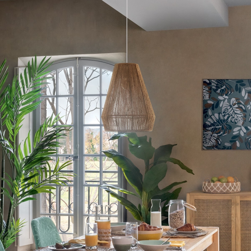Atmosphera - Żyrandol na lince PALM 1xE27/40W/230V juta
