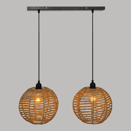 Atmosphera - Żyrandol na lince RANA 2xE27/40W/230V rattan